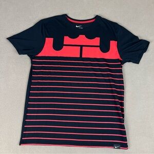 Nike Tee Dri-Fit Lebron James Logo T-Shirt, Athletic Cut, Mens Sz L. 715207-010